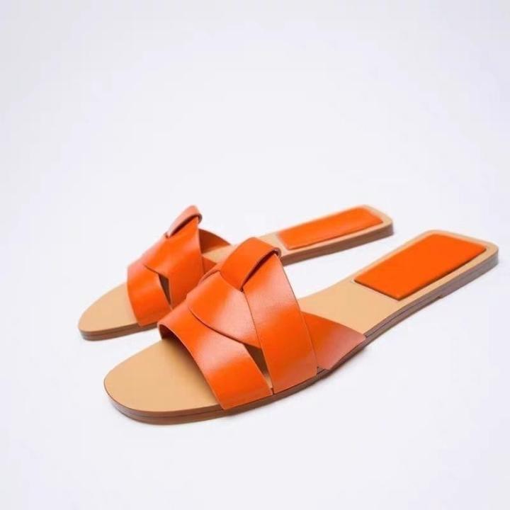 cross strap slide sandals
