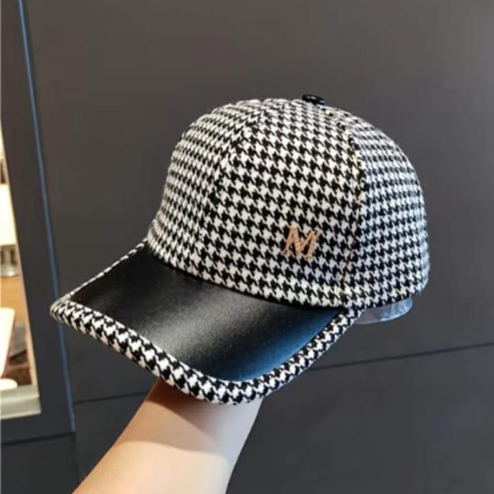 Houndstooth baseball cap