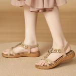 Flower Decorated Elastic Strap Sandals