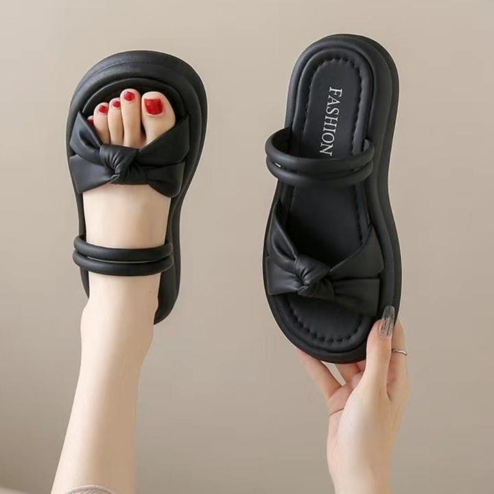 knot slide platform sandals